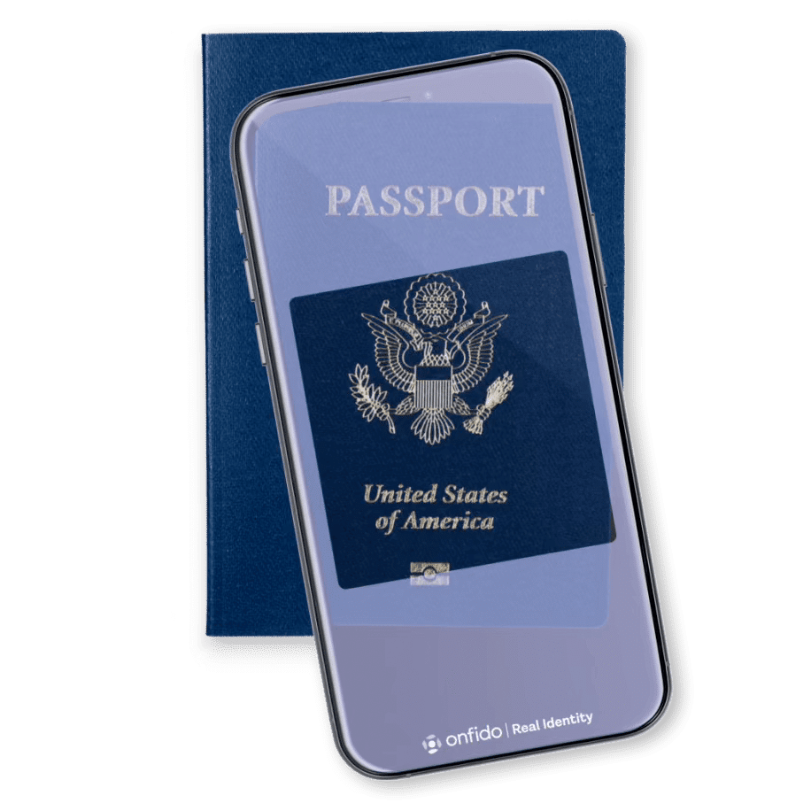 Image of a phone scanning a passport