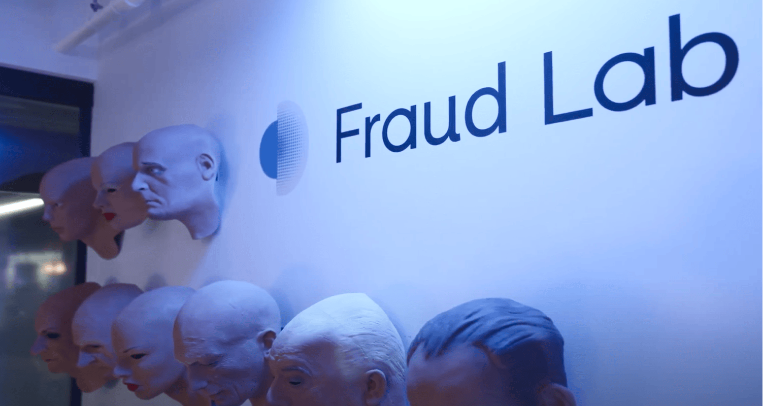 Fraud Lab masks on wall inline image